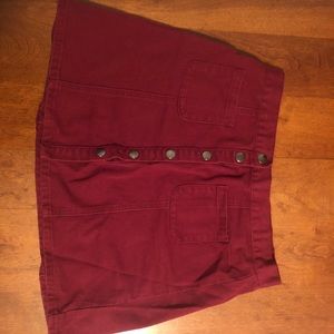 COOPERATIVE Maroon Button Up Skirt